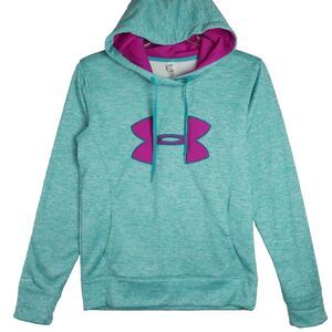 Under Armour Womens Size S Aqua Blue Cold Gear Hoodie Drawstring Pouch Pullover
